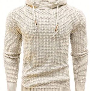 SHEIN Beige Textured Hoodie